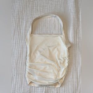 SHEIN cream color halter top with mesh lining size small